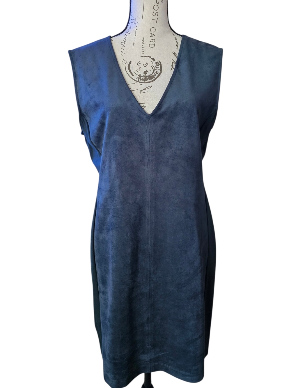 BCBGMaxAzria V-Neck Faux-Suede Dress